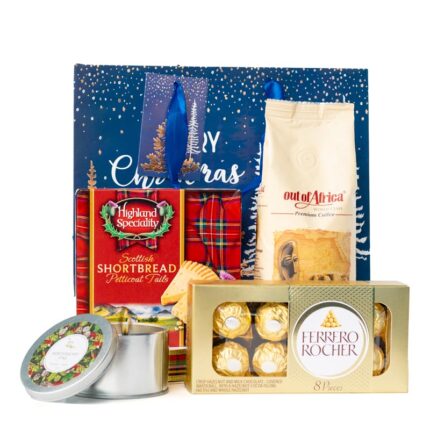 Merry Christmas gift bag OoA coffee Shortbread Scented candle Ferrero T8