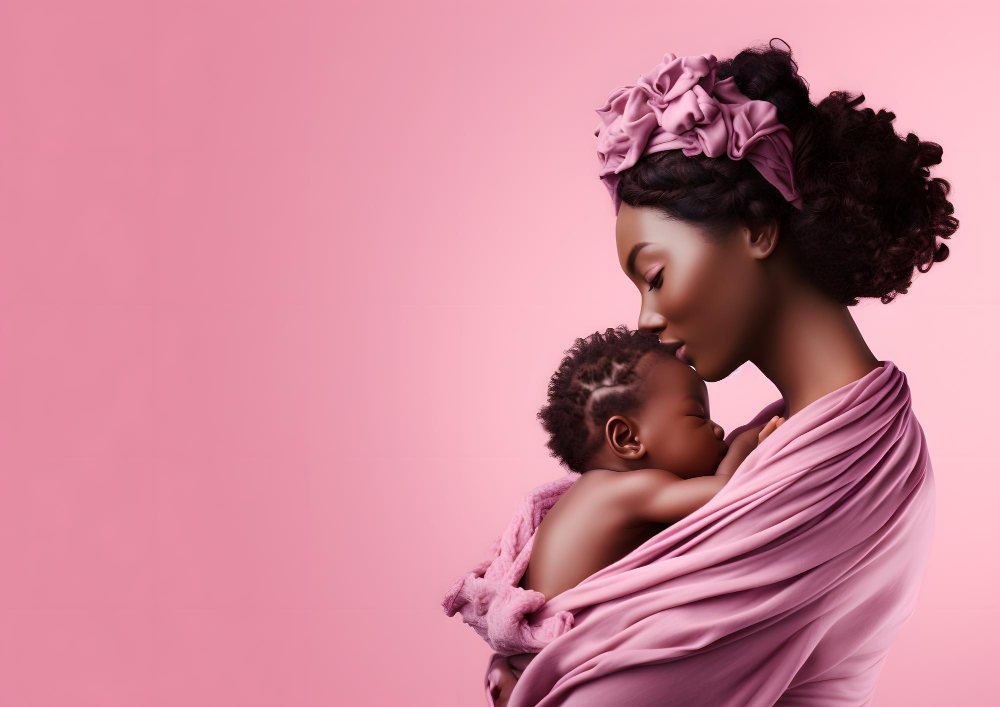 Mother holding her baby